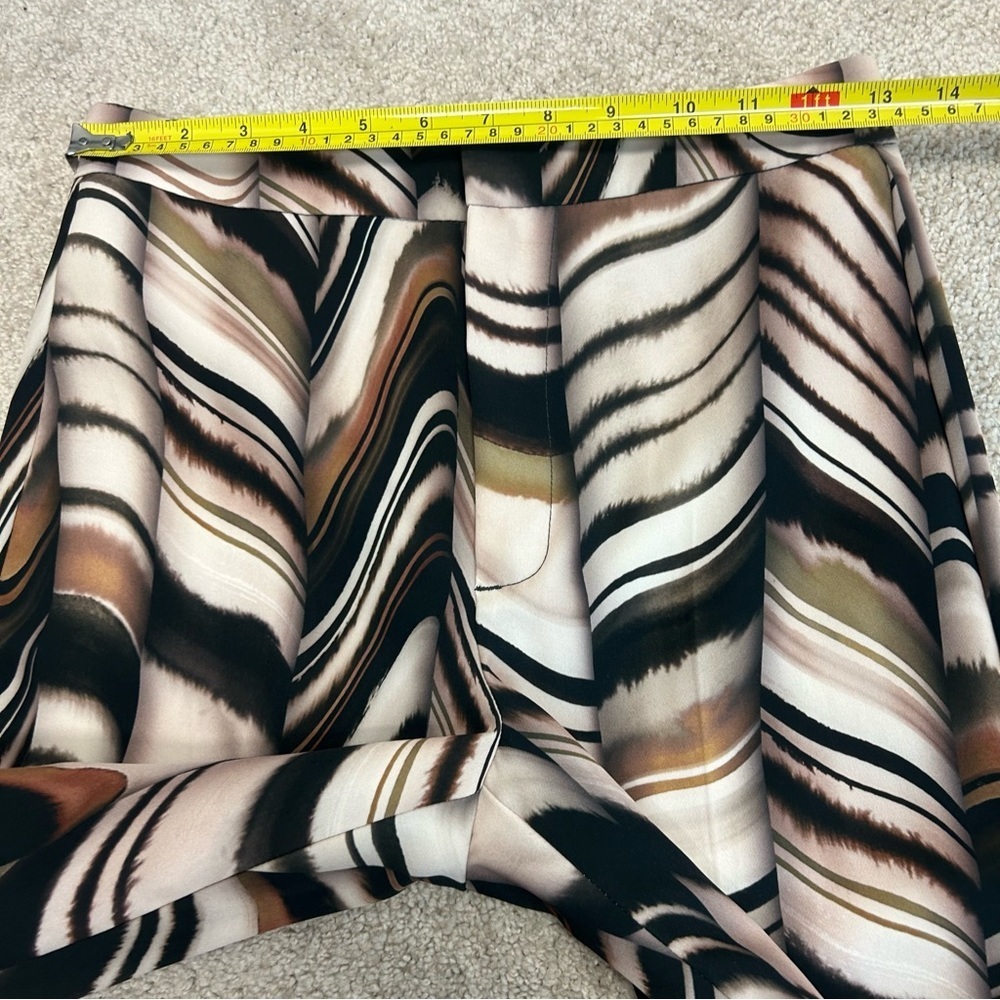 Zara black brown cream printed flared trouser pants Sz XS NWT - Picture 13 of 17